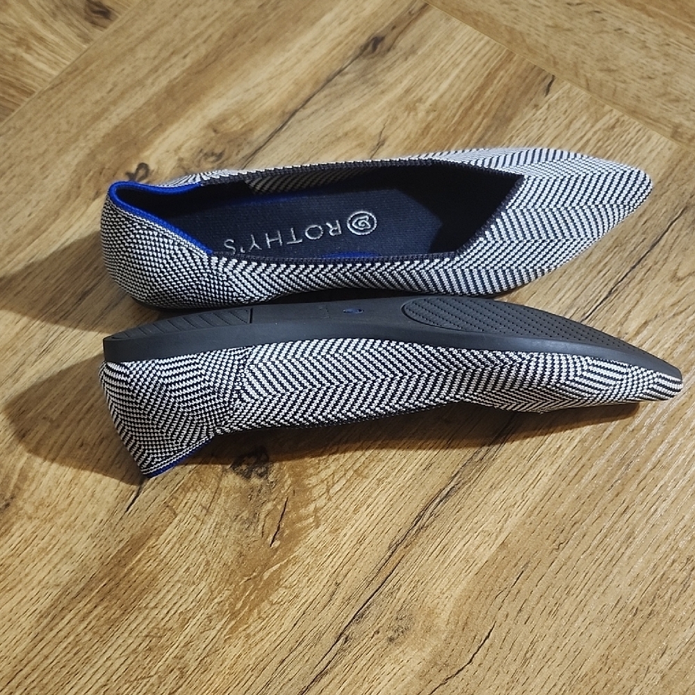 Rothy's Brown and White Herringbone Flats - Picture 7 of 12